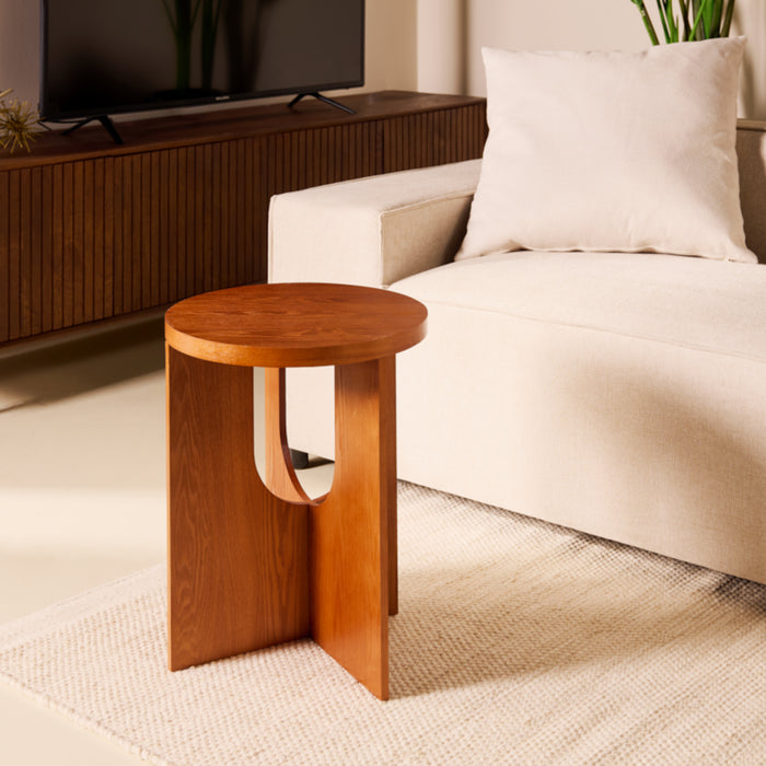 by fonQ Bulla Bijzettafel - Ø 40 cm - Walnoot