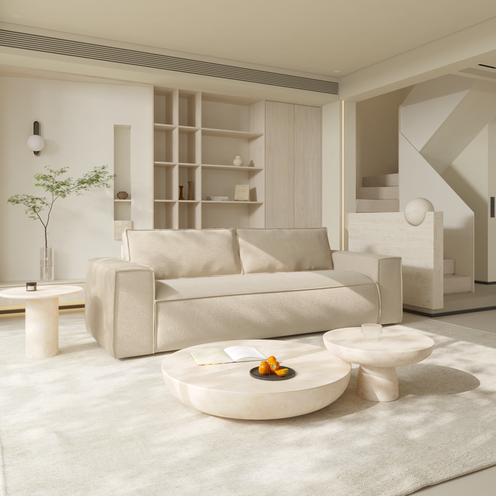 Express slaapbank dunlopillo fluweel met crèmepatroon 160cm