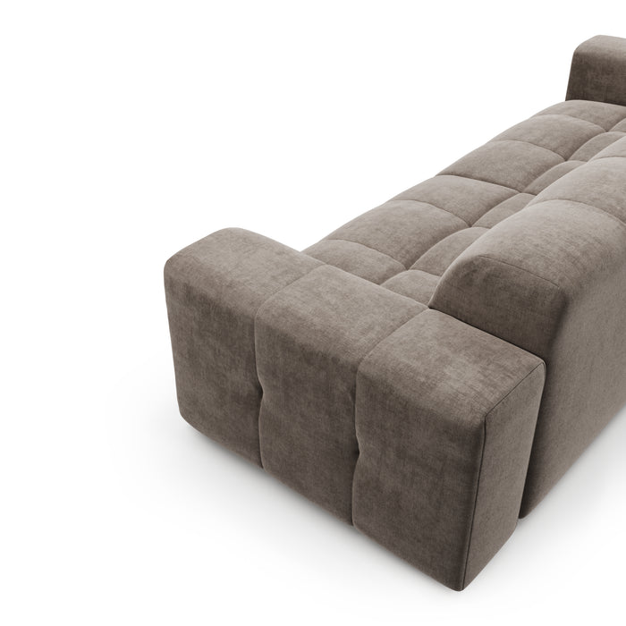 4-zits taupe fluwelen bank 230cm