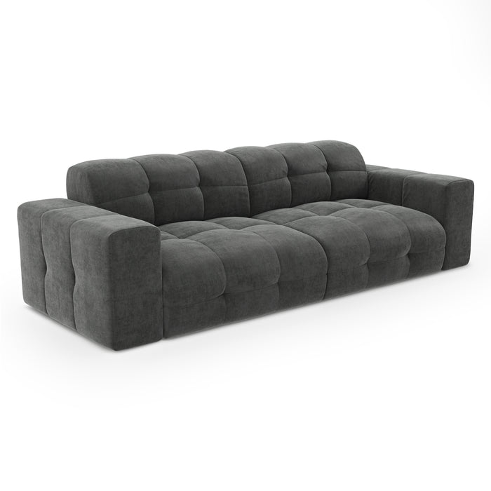 4-zits grafietgrijze fluwelen bank 230cm