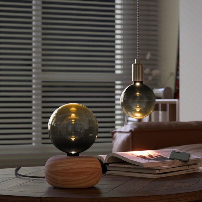 Calex Tafellamp Rond - Hout - E27 - Excl. Lichtbron