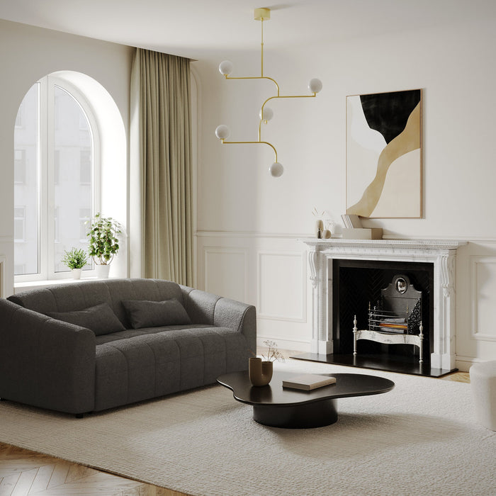 Express slaapbank met bouclette matras, grafietgrijs 160cm