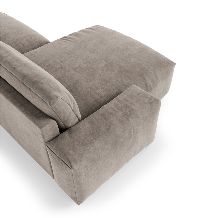 Sofa linkerhoek fluweel taupe 310cm