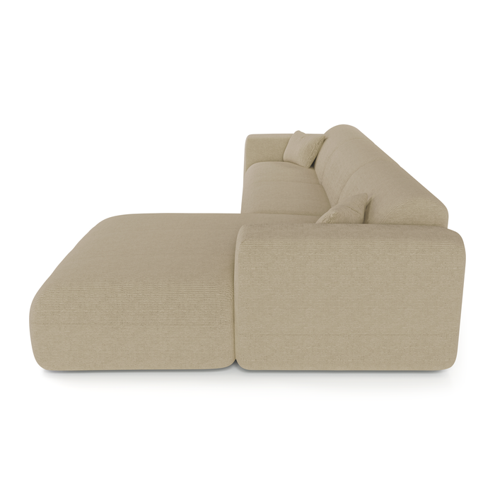 140cm beige ribfluwelen slaapbank dunlopillo rechte hoek slaapbank