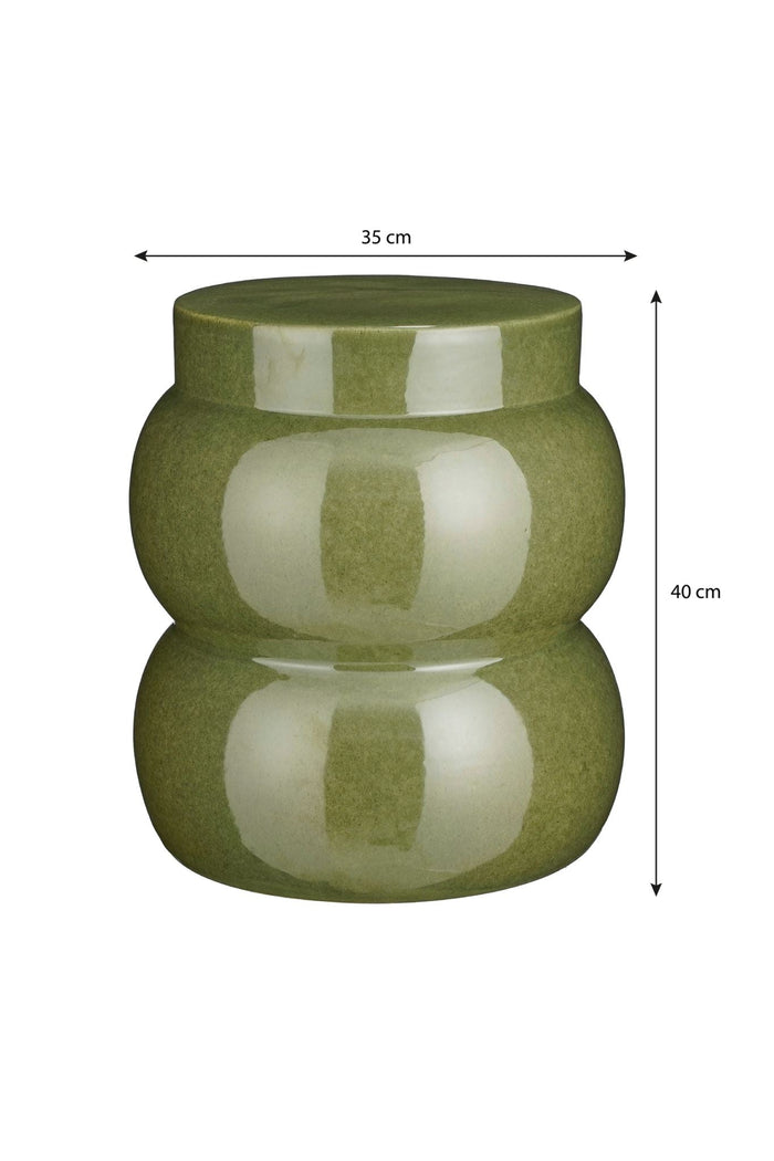 Mica Decorations Vendi Bijzettafel - H40 x Ø35 cm - Donkergroen