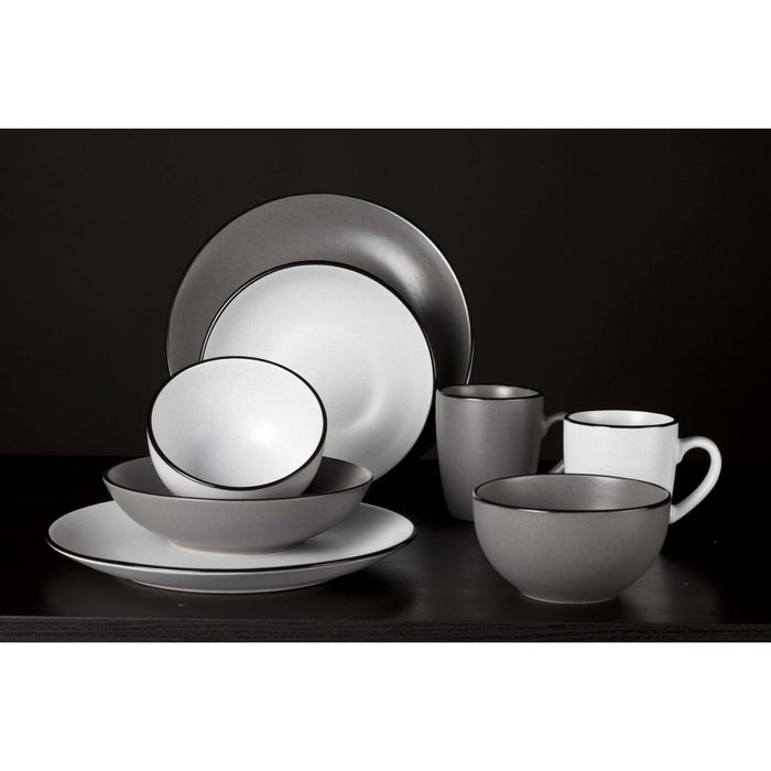 Cosy & Trendy Serviesset Speckle - Wit 18-delig | 6 personen - 6 dinerborden, 6 diepe borden en 6 ontbijtborden