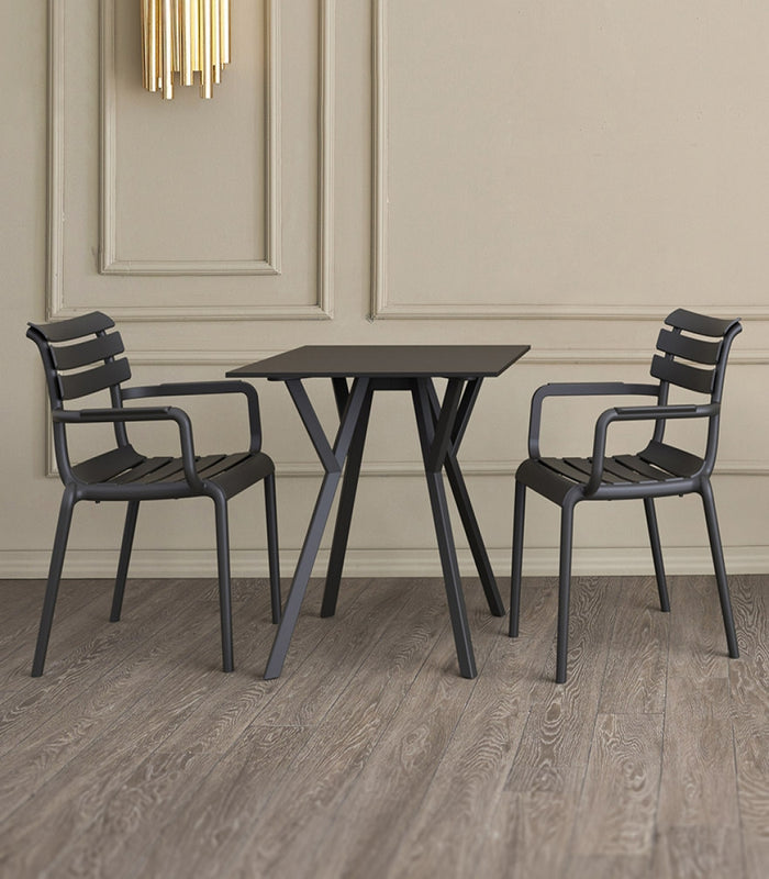 ALTEREGO FLORA Tuinstoel met armleuningen - Taupekleur