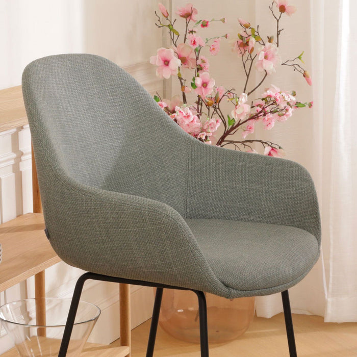 Nolon Nino-Mae Barkruk Saliegroen - met Armleuning - Zwart - 65 cm