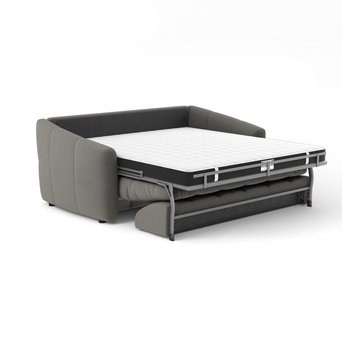Express slaapbank met bouclette matras, grafietgrijs 160cm