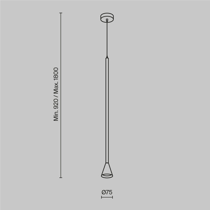 Maytoni Technical - Hanglamp Arrow - Zwart - Ø7,5