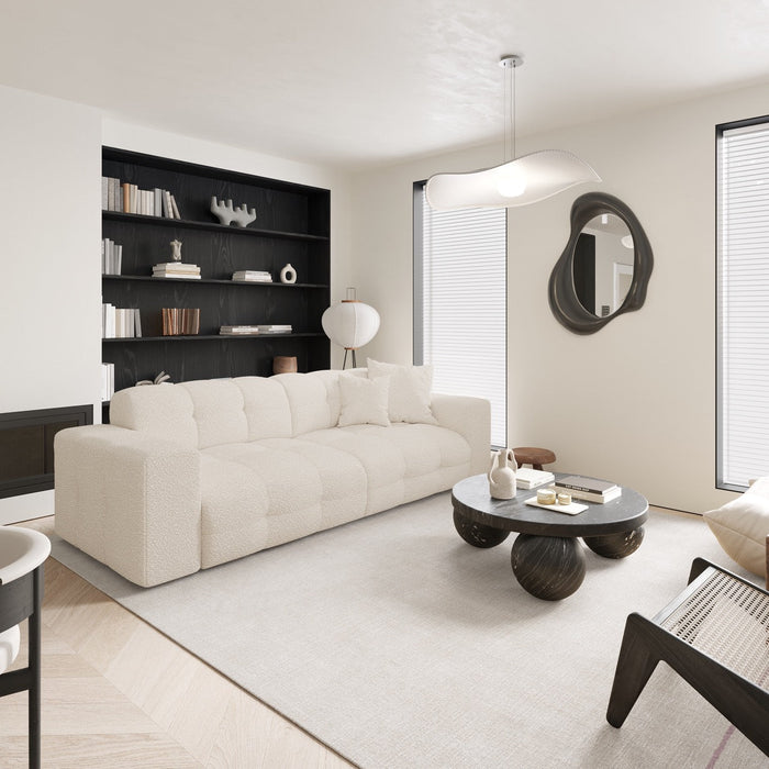 4-zitsbank bouclette crème 230cm