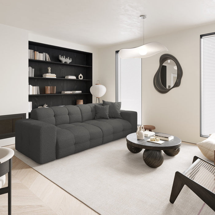 4-zitsbank bouclette grafiet grijs 230cm