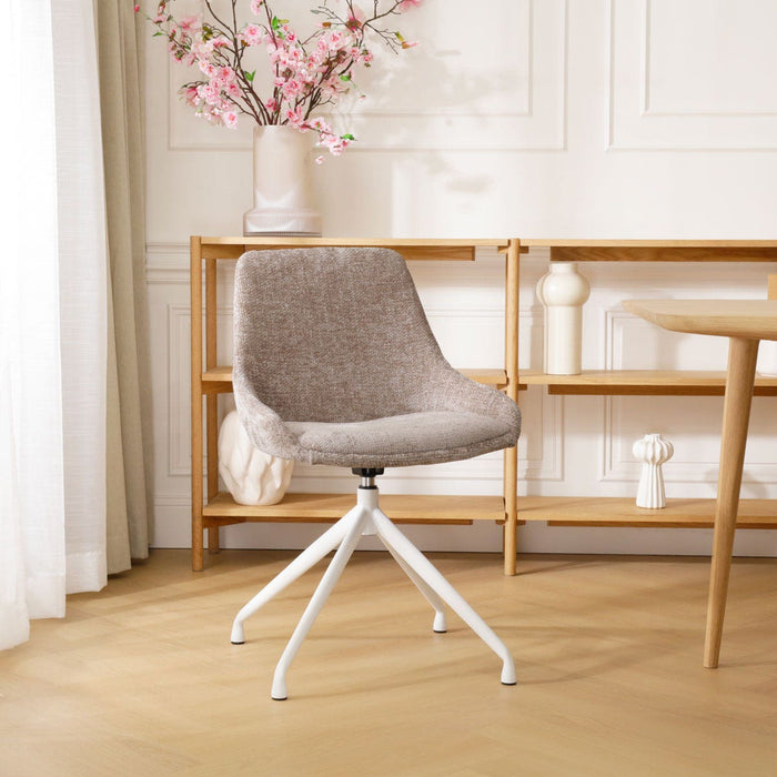 Nolon Nola-Isa Eetkamerstoel Bruin - Draaibaar Wit Onderstel