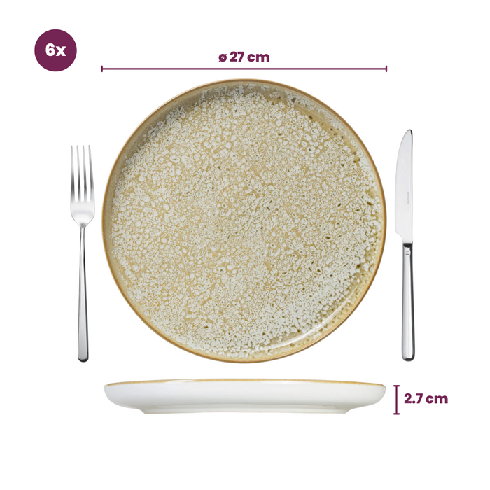 Cosy & Trendy Serviesset Baltic Luna 18-delig | 6 personen - 6 borden, 6 diepe borden en 6 schaaltjes