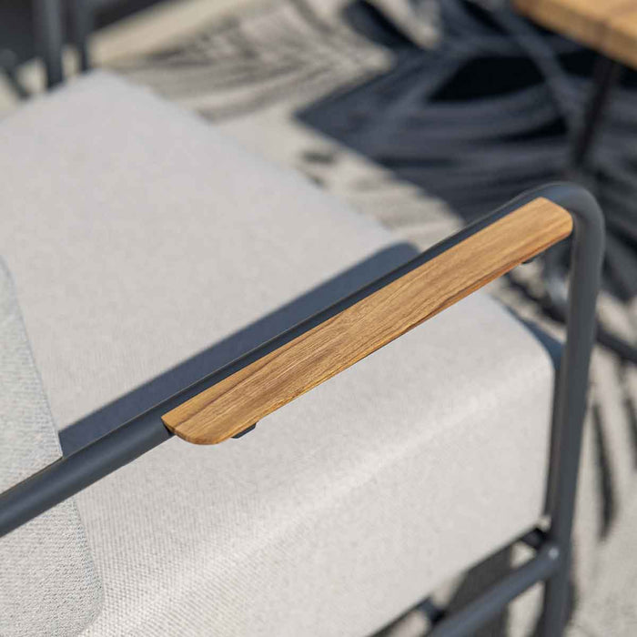 Lisboa loungeset - 4-delig - carbon black - teak look