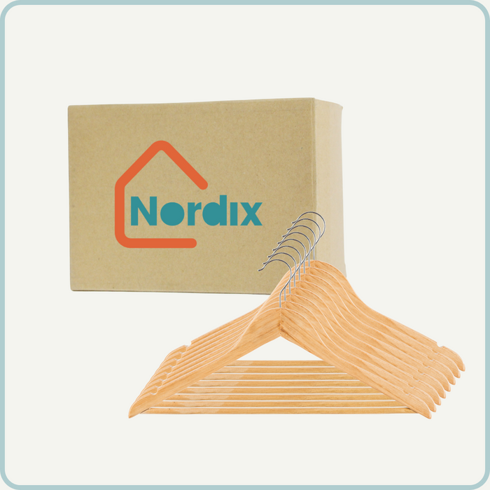 Nordix Kledinghangers Set 8 stuks Hout Kleerhangers