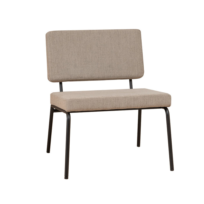 Bronx71 Scandinavische fauteuil en hocker Espen taupe gerecyclede stof