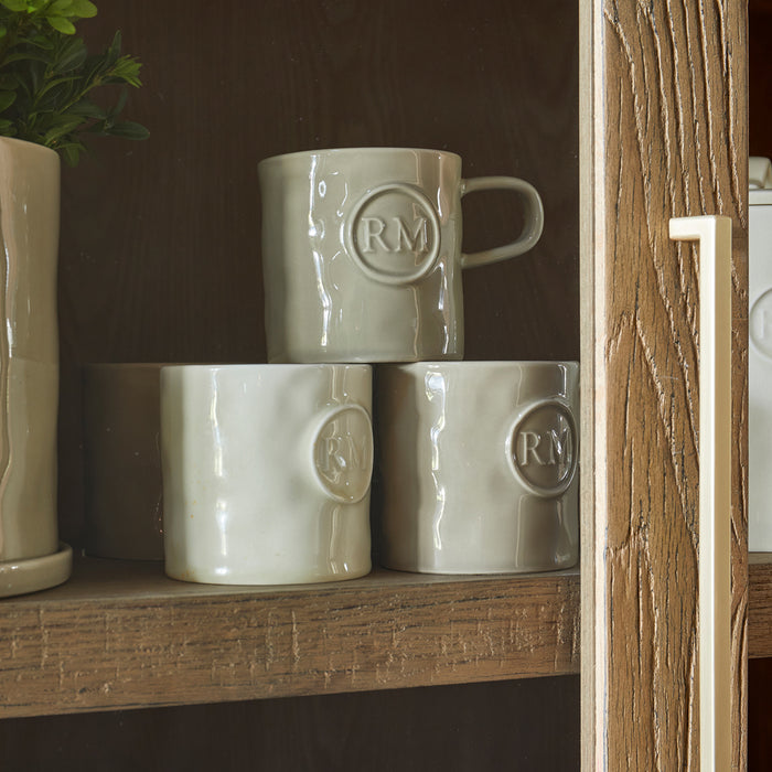 Riviera Maison mok met oor Beige - Portofino - Aardewerk