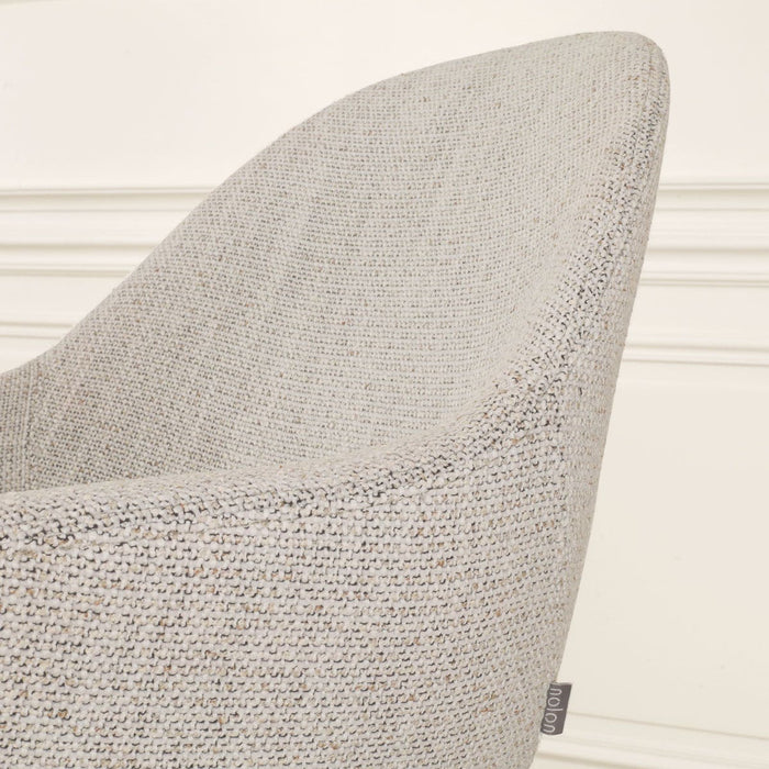 Nolon Nora-Mae Eetkamerstoel Beige Gemêleerd - Armleuning - Witte