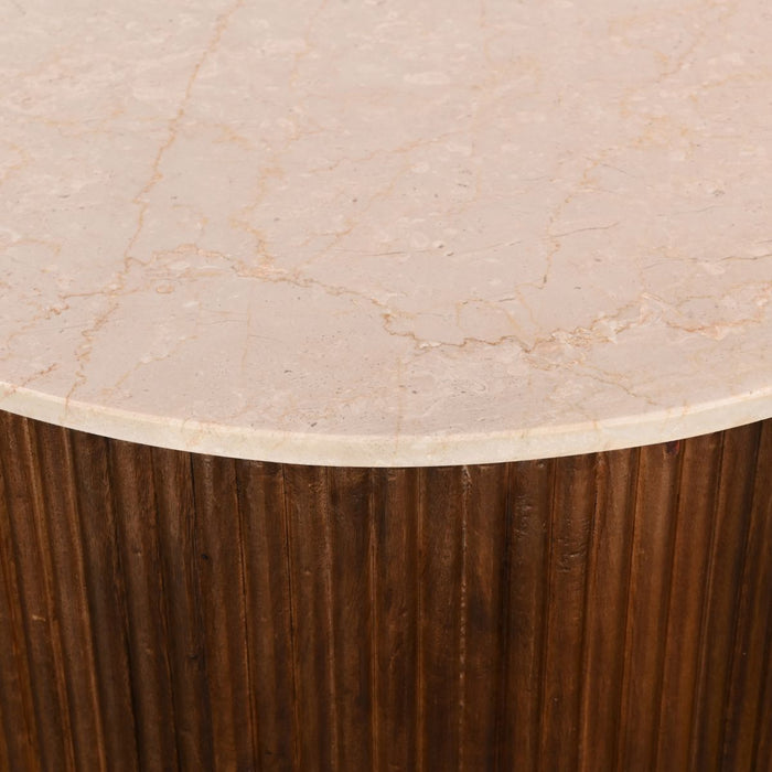 Giga Meubel - Salontafel Marmer Donkerbruin - Set Van 2 - 70cm - Davi