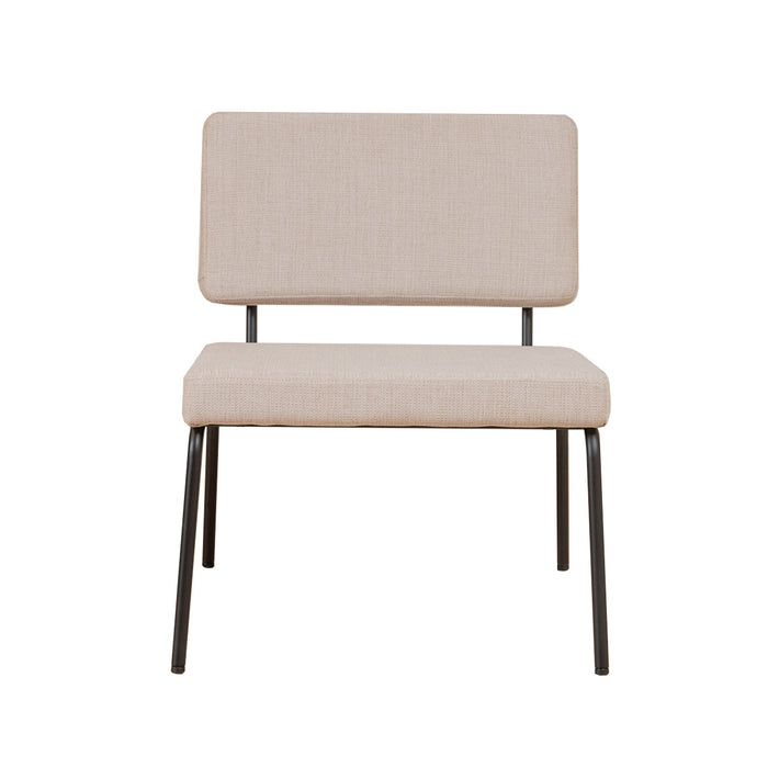 Bronx71 Scandinavische fauteuil en hocker Espen beige gerecyclede stof