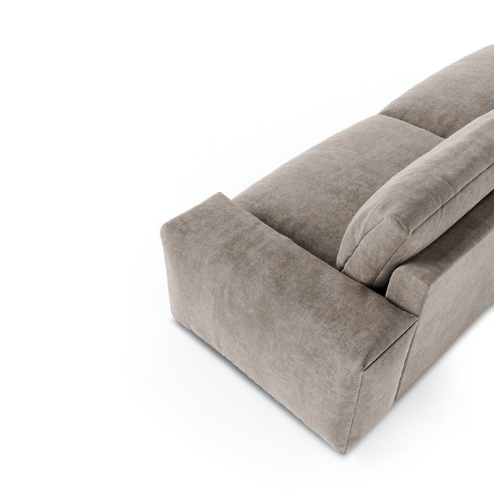 Sofa 4 zits fluweel taupe 240cm
