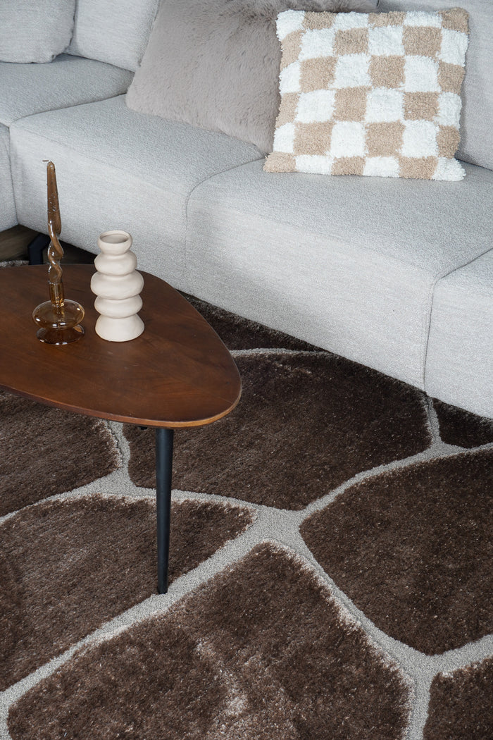 Veer Carpets - Vloerkleed Macy Bruin - Rounded Corners 160 x 230 cm