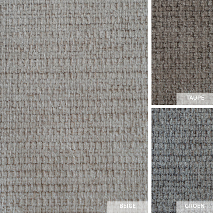 Bronx71 Scandinavische fauteuil en hocker Espen beige gerecyclede stof