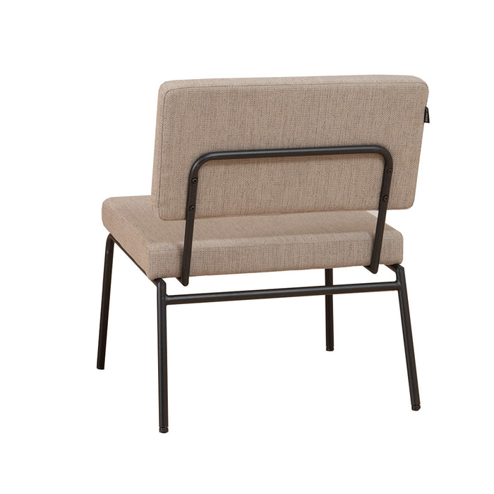 Bronx71 Scandinavische fauteuil en hocker Espen taupe gerecyclede stof
