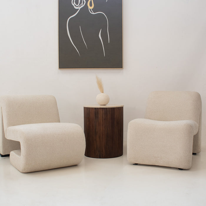 Giga Meubel - Salontafel Marmer Donkerbruin - Set Van 2 - 70cm - Davi