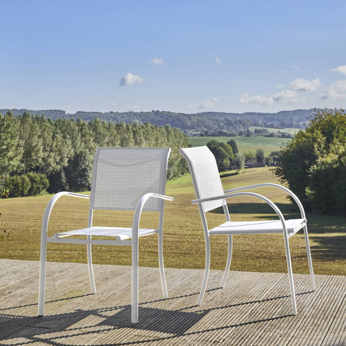 sweeek - Tuinstoelen van aluminium en textileen (Set van 2)