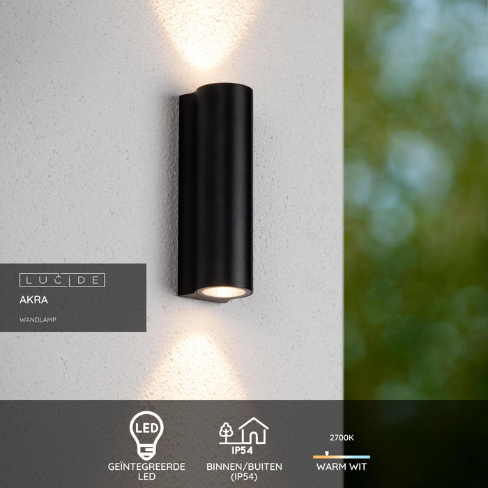 Lucide AKRA Wandlamp - Zwart