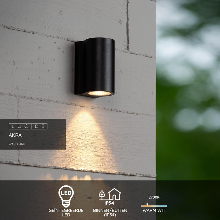 Lucide AKRA Wandlamp - Zwart