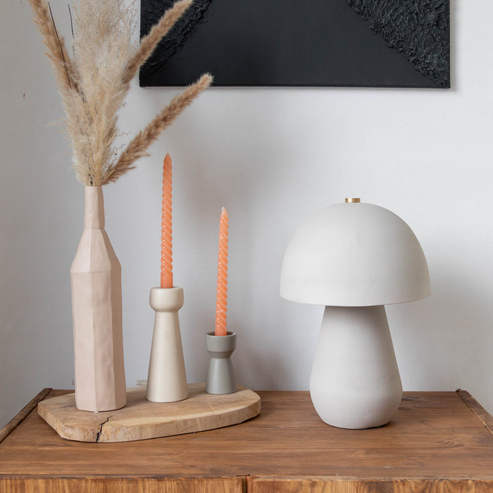 Atmooz Sacha Tafellamp - Terracotta - Wit - H38 cm