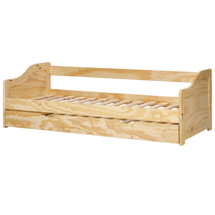 Beliani - LUNERAY - Onderschuifbed - Lichtbruin - 90 x 200 cm - Hout