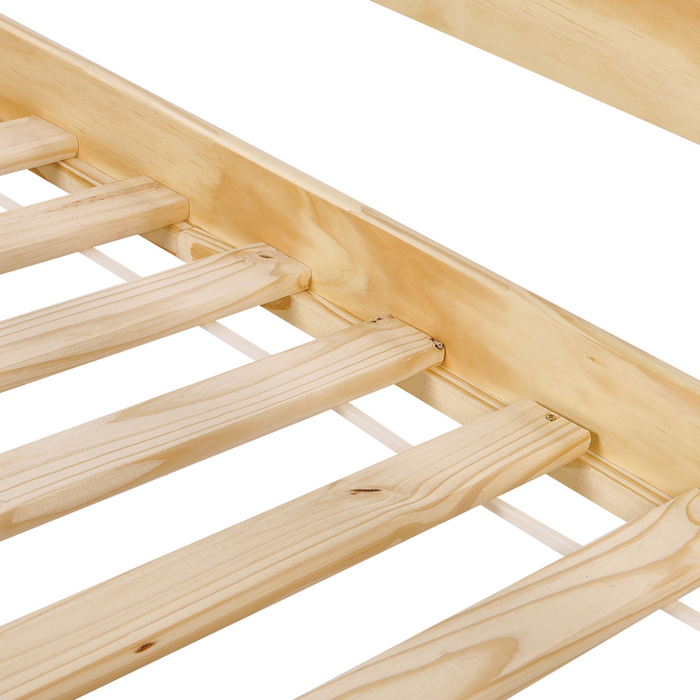 Beliani - LUNERAY - Onderschuifbed - Lichtbruin - 90 x 200 cm - Hout