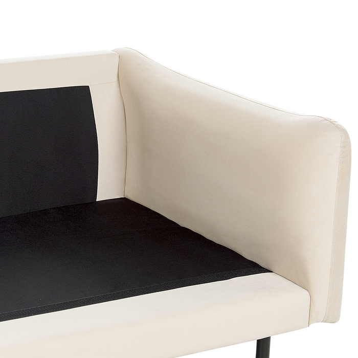 Beliani - VINTERBRO - Hoekbank - Lichtbeige - Rechtszijdig - Fluweel