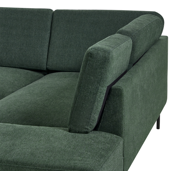 Beliani-BREDA-Hoekbank 4-zits-Donkergroen-Linkszijdig-Polyester