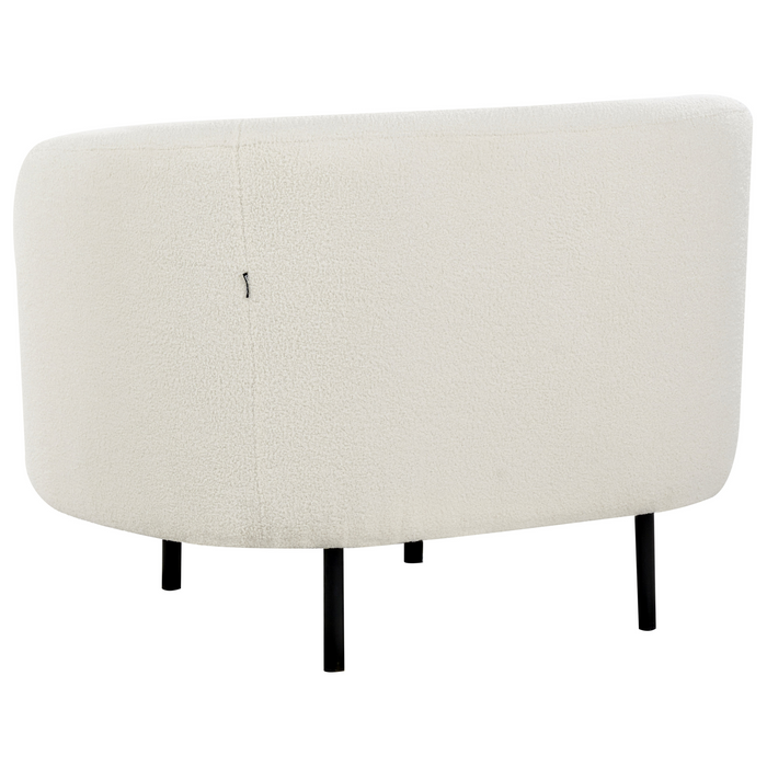 Beliani - LOEN - Fauteuil - Wit|Zwart - Bouclé