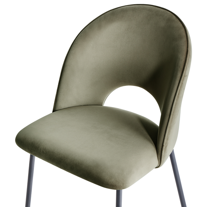 Beliani - COVELO - Eetkamerstoel set van 2 - Donkergroen - Fluweel