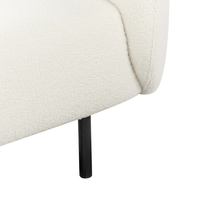 Beliani - LOEN - Fauteuil - Wit|Zwart - Bouclé