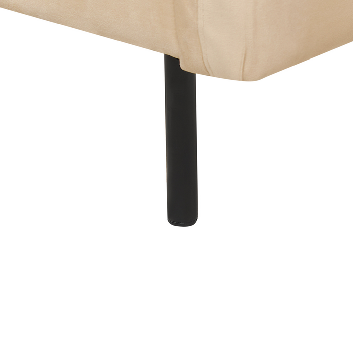 Beliani - VINTERBRO - Driezitsbank - Beige - Fluweel