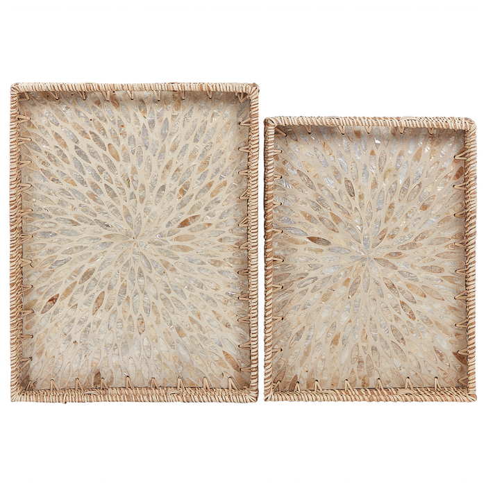 Beliani - NDEBELE - Dienblad - Lichtgrijs - Rotan