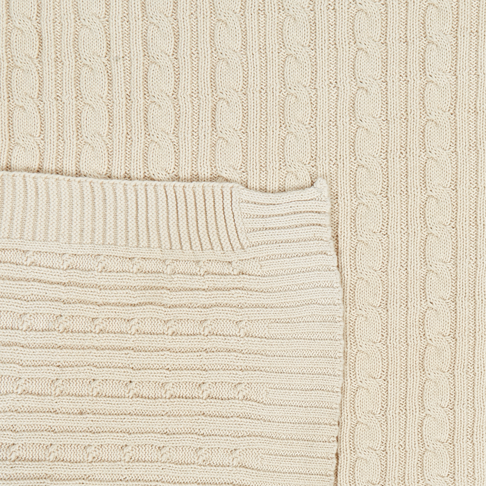 Beliani - ANAMUR - Plaid - Lichtbeige - 110 x 180 cm - Katoen