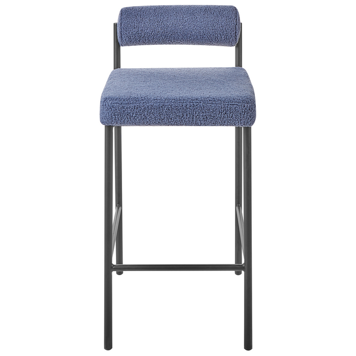 Beliani - AMAYA - Barkruk set van 2 - Donkerblauw - Polyester