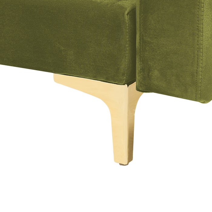 Beliani - ABERDEEN - Bank U-vormig - Olijfgroen - 5 persoons - Fluweel