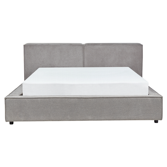 Beliani - LINARDS - Bed - Grijs - 160 x 200 cm - Polyester