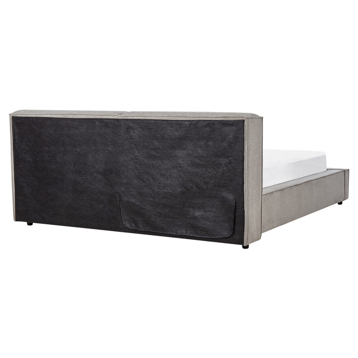 Beliani - LINARDS - Bed - Grijs - 160 x 200 cm - Polyester
