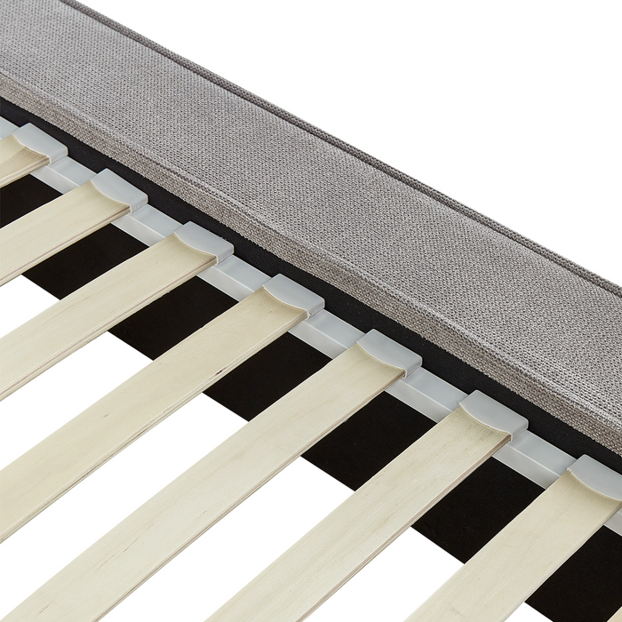 Beliani - LINARDS - Bed - Grijs - 160 x 200 cm - Polyester