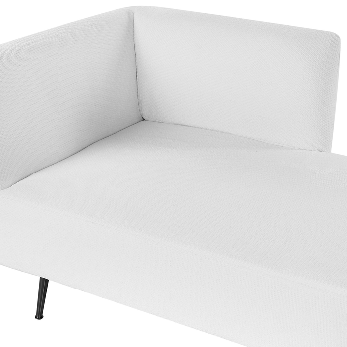 Beliani - RIOM - Chaise longue - Gebroken wit - Linkszijdig - Stof